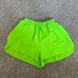 Boa Neon Green Split Shorts Running